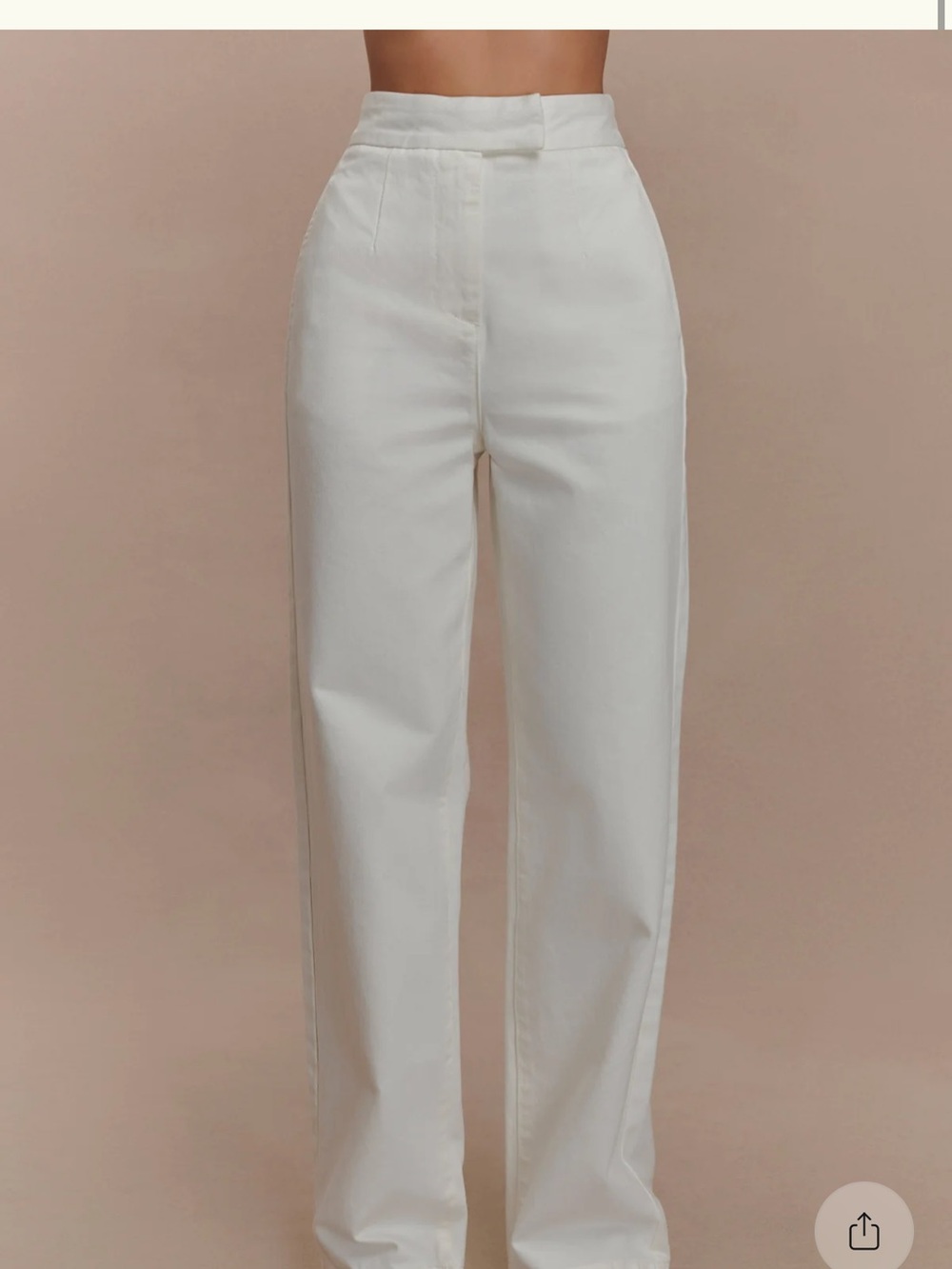 Meshki High-Rise Wide Leg Jeans - White